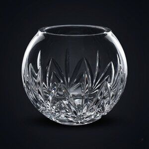 Galway 24% Lead Crystal Round Cut Glass Vase Elegant Design